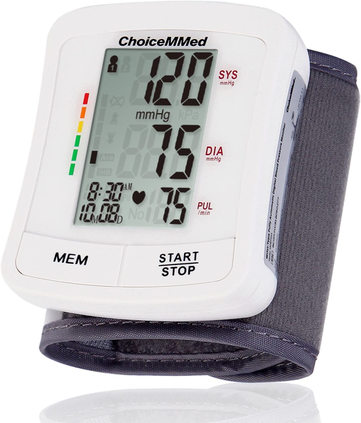CHOICEMMED Wrist Blood Pressure Monitor - BP Cuff Meter with Display -  Blood Pressure Machine up 5.3-8.5 Wrists - Blood Pressure Tester Kit with